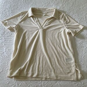 Cream colored H&M terry cloth shirt.